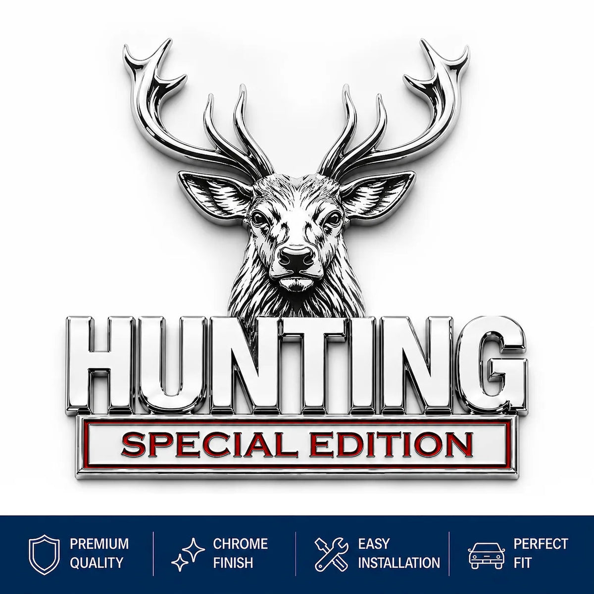 🦌 HUNTING Special Edition 3D Chrome Metal Car Emblem
