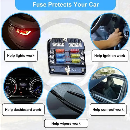 Car Fuse Assortment Kit, Mini Blade Fuses Automotive + Standard Auto Fuses🚗Aluminum sheet