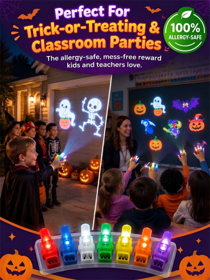 【Halloween projection finger lamp】Glow bright: 150ft visibility to stop traffic, No more dark nights!