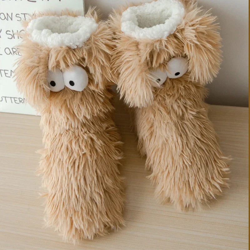 💗last Day Sale 50% Off⚡50k+ Sold💕women's Plush Slippers Socks Floor Socks Winter Home Indoor Thickened Fleece-lined Anti-slip Adult Women's Plush Snow Socks Shoe Covers