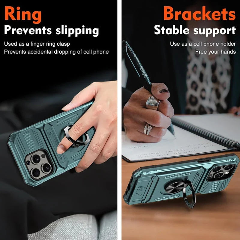 📱 Limited-time 50% Off! 💥 Phone Case With Card Holder & Ring Grip – Kickstand, Magnetic Mount, Drop Protection