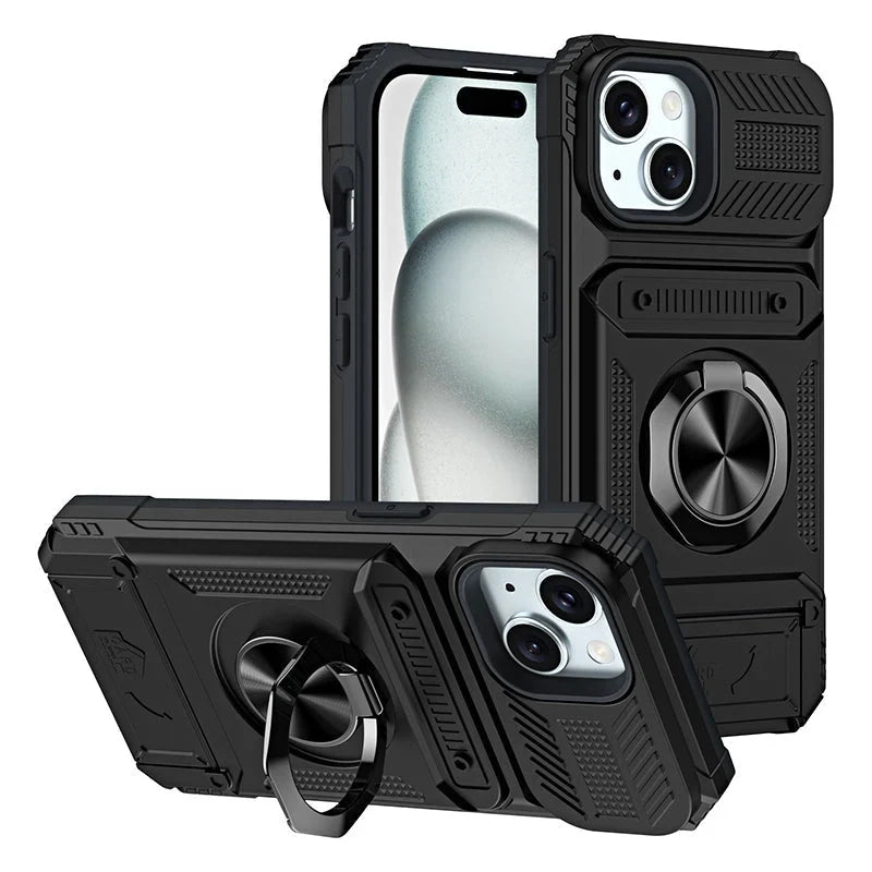 📱 Limited-time 50% Off! 💥 Phone Case With Card Holder & Ring Grip – Kickstand, Magnetic Mount, Drop Protection