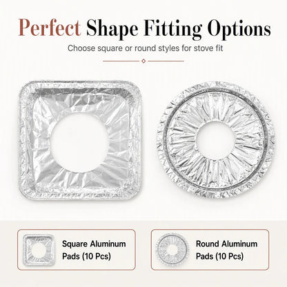 ⏳ Limited-Time Offer! ⏰ 10-Pack Heavy-Duty Foil Gas Stove Burner Liners – Keep Your Hob Clean & Protected with Deep Well Spill Capture 🍳