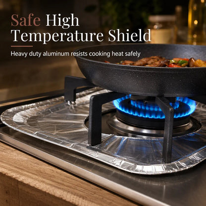 ⏳ Limited-Time Offer! ⏰ 10-Pack Heavy-Duty Foil Gas Stove Burner Liners – Keep Your Hob Clean & Protected with Deep Well Spill Capture 🍳