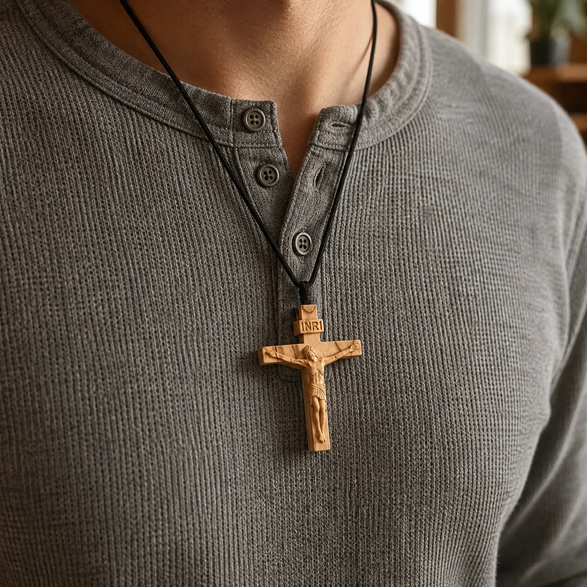 ✝️ Handmade Wooden Jesus Cross Necklace (𝐃𝐚𝐧𝐢𝐞𝐥 𝐁𝐫𝐨𝐨𝐤𝐬 𝐇𝐚𝐧𝐝𝐦𝐚𝐝𝐞)