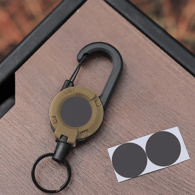 🔑Retractable Carabiner Keychain – 65cm steel lanyard, 100,000 pull cycles. Lightweight & sturdy.