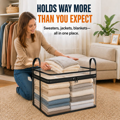 🔥2‑Pack Heavy‑Duty Clear Plastic Storage Box with Hinged Lid