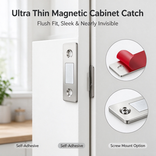 12-Pack Ultra Thin Cabinet Magnetic Door Catch Stainless Steel,Satin Nickel 🧲
