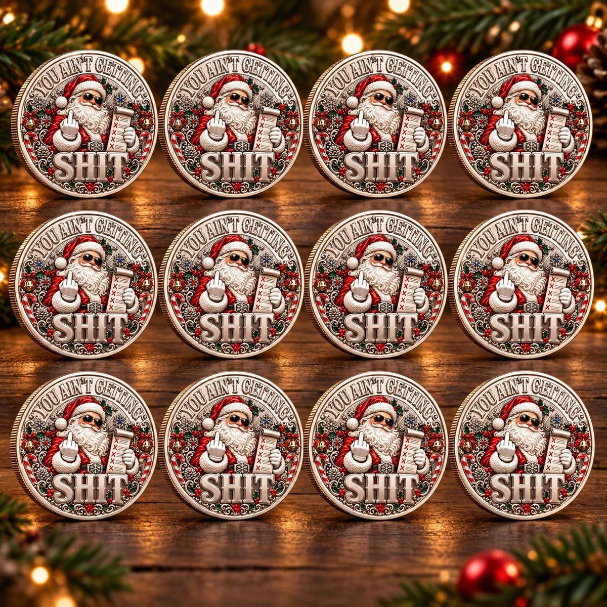 🎅 Santa’s Last Gift — Silver Adult Humor Commemorative Coin | Collectible Christmas Keepsake 🪙