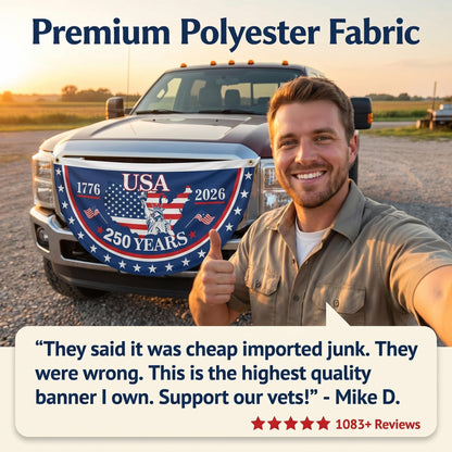 100% Veteran Owned / Handcrafted in USA-250th Anniversary Banner