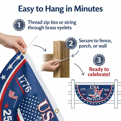 100% Veteran Owned / Handcrafted in USA-250th Anniversary Banner