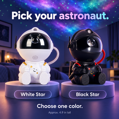 White Star and Black Star color choices for a single astronaut projector