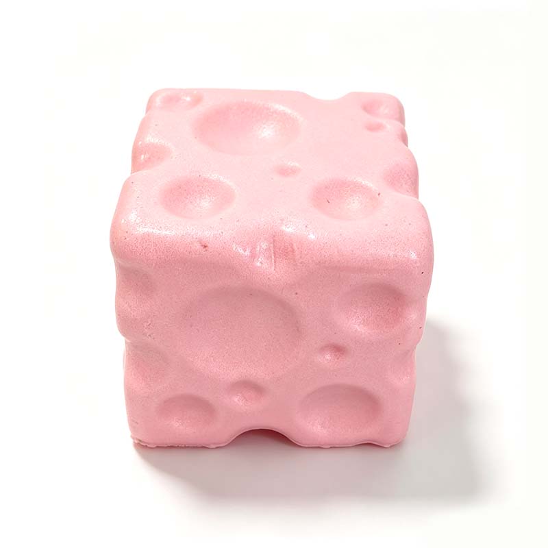 Cheese Cube Squishy Toy, Soft Moldable Petroleum Jelly-Filled Squeeze Ball 🧀