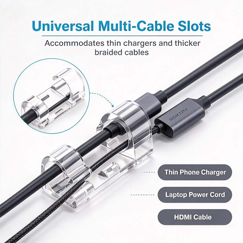 40Pcs Self-Adhesive Cable Clips,  Space-Saving Wire Cord Organizer 🔌