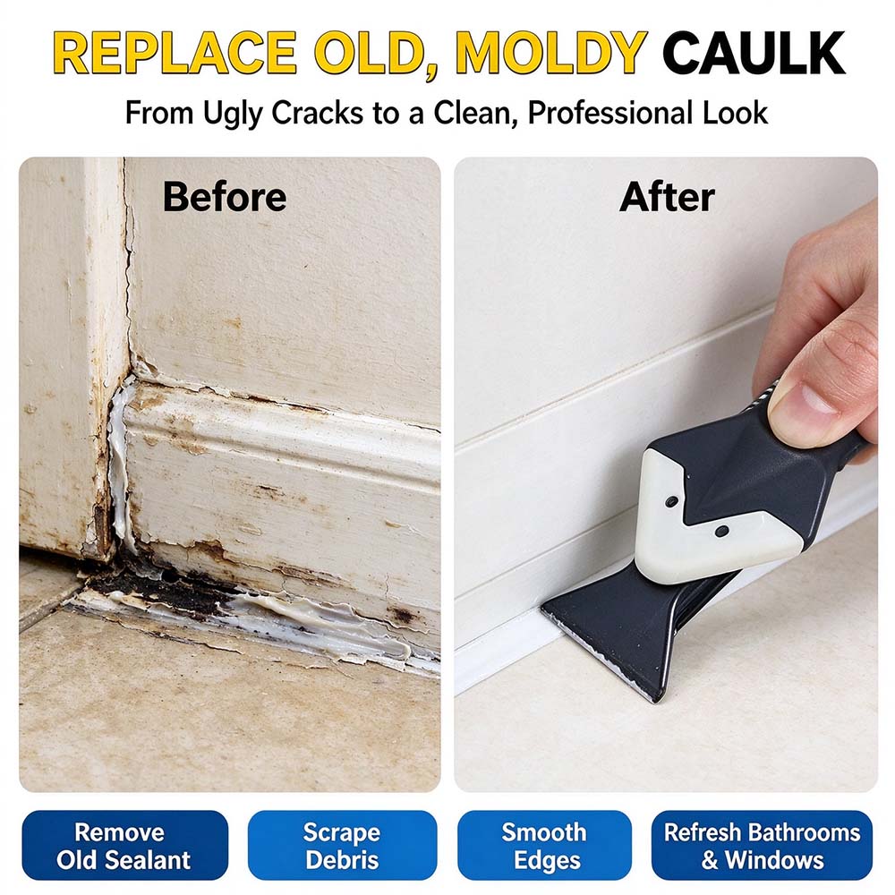 Multifunctional Caulk Remover Tool, Silicone Sealant Scraper, Caulk Finishing Tool Kit 🛠️