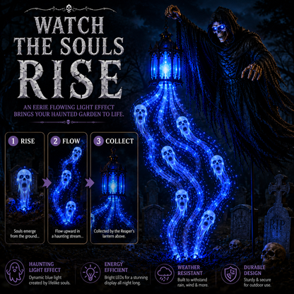 💀Halloween Grim Reaper Animated Garden Light|Grim Reaper Halloween Yard Decoration