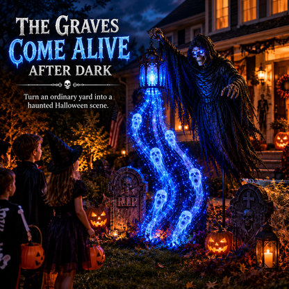 💀Halloween Grim Reaper Animated Garden Light|Grim Reaper Halloween Yard Decoration