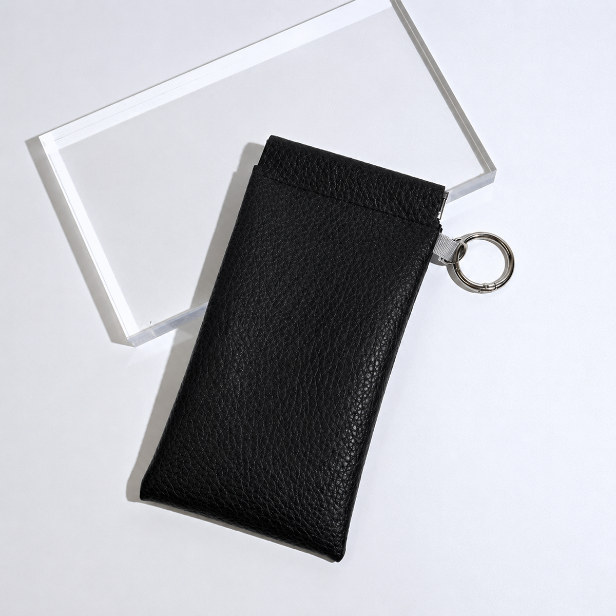 Soft PU Leather Sunglasses Pouch Elastic Opening Eyeglasses Bag