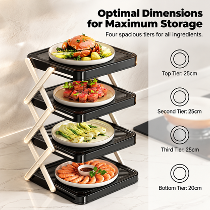 🍽️ 50% OFF NOW! 📦 4-Tier Bowl Storage Rack – Foldable, Stable & Maximizes Your Kitchen Space