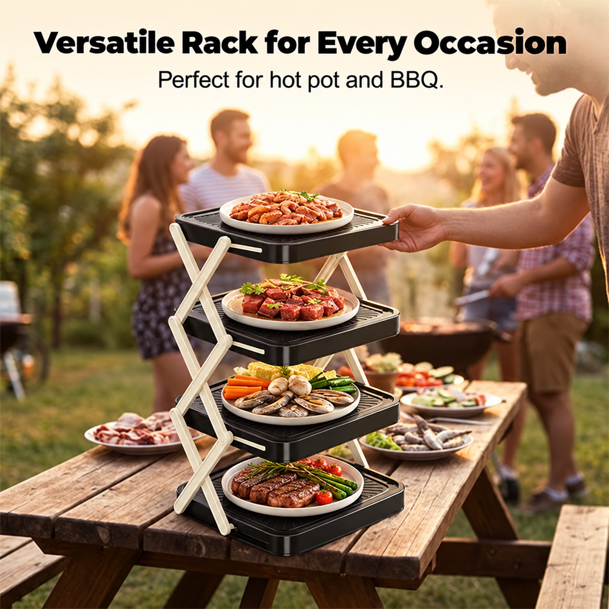 🍽️ 50% OFF NOW! 📦 4-Tier Bowl Storage Rack – Foldable, Stable & Maximizes Your Kitchen Space