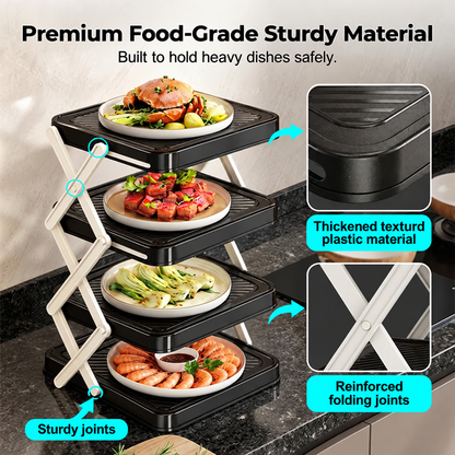 🍽️ 50% OFF NOW! 📦 4-Tier Bowl Storage Rack – Foldable, Stable & Maximizes Your Kitchen Space
