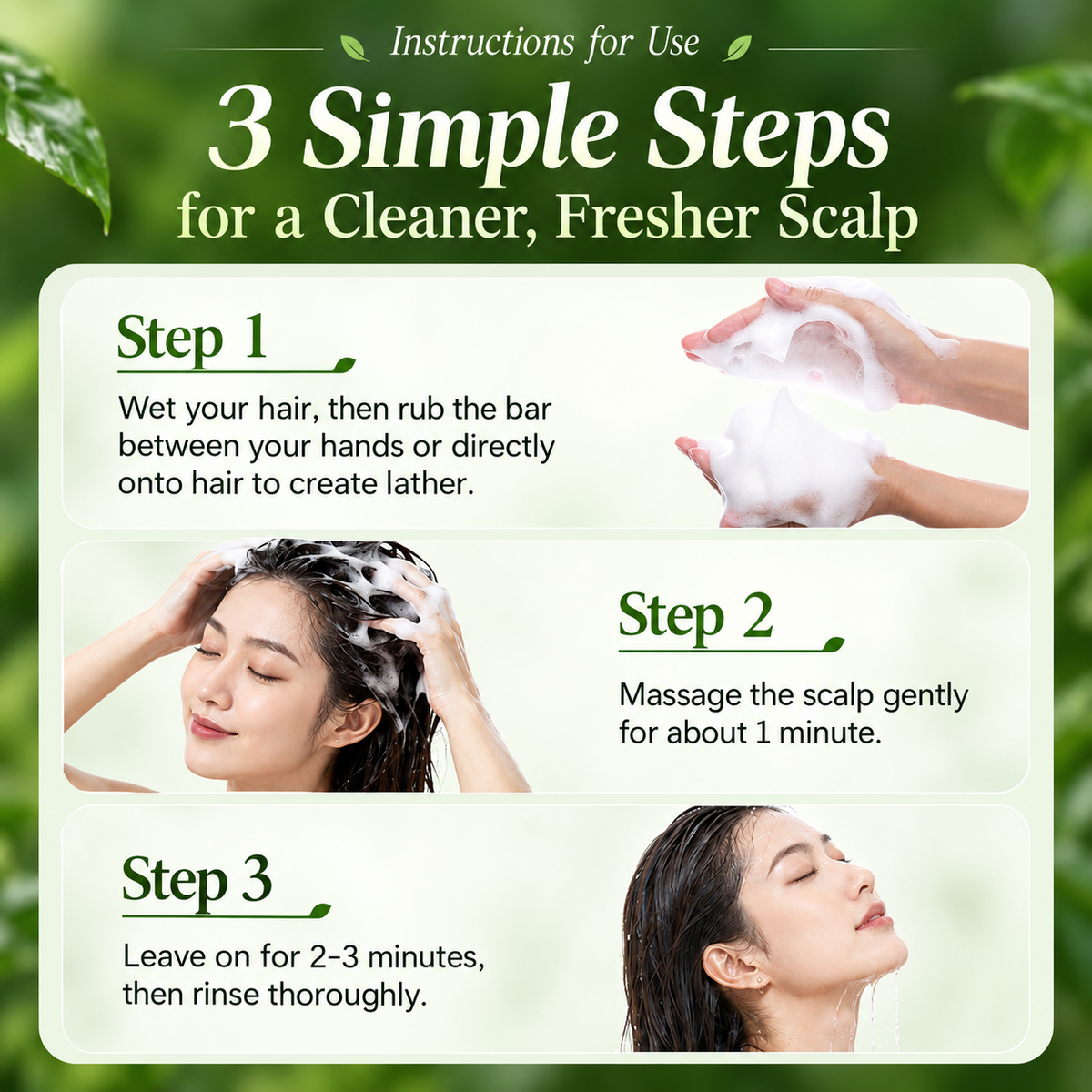 🌿🧼3-in-1 Herbal Shampoo Bar — Scalp Refresh, Oil Control & Stronger-Looking Hair