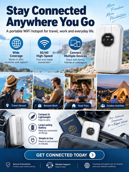 🔥Portable WiFi Hotspot – Stay Connected on the Go