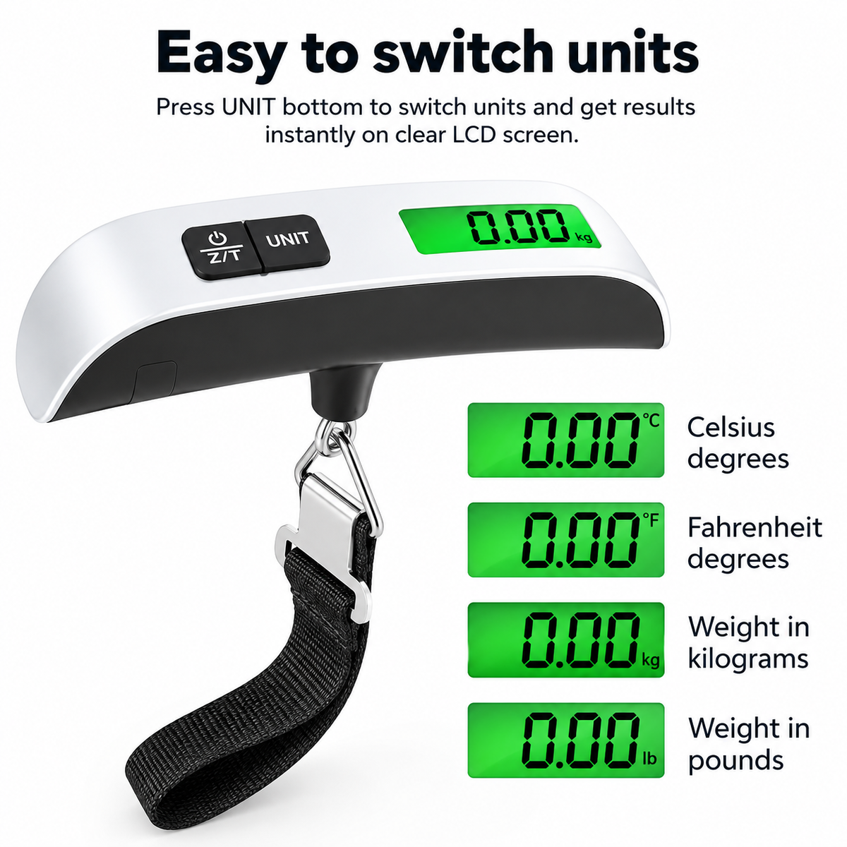 🔥⚖️ Portable Digital Luggage Scale – 50kg/110lb Travel Weight Scale