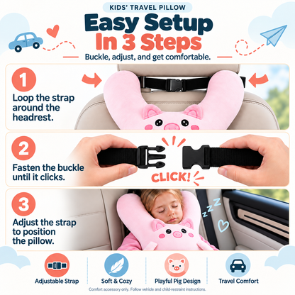 ✈️ Kids’ Travel Pillow – Cozy Comfort on the Go 🧸