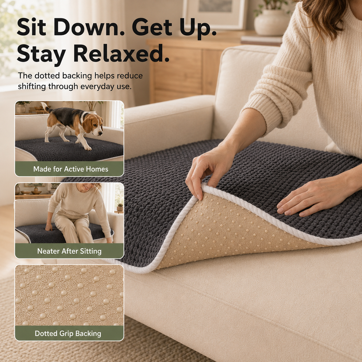🛋️ Removable Sofa Cover – Washable Non-Slip Couch Protector 🐾