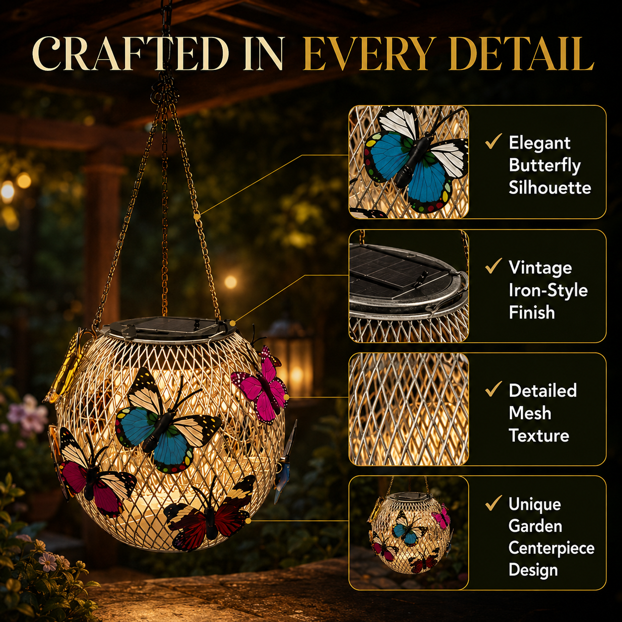 ⏳LAST DAY SALE 50% OFF !!📢Solar Pendant Lamp Art Of Iron