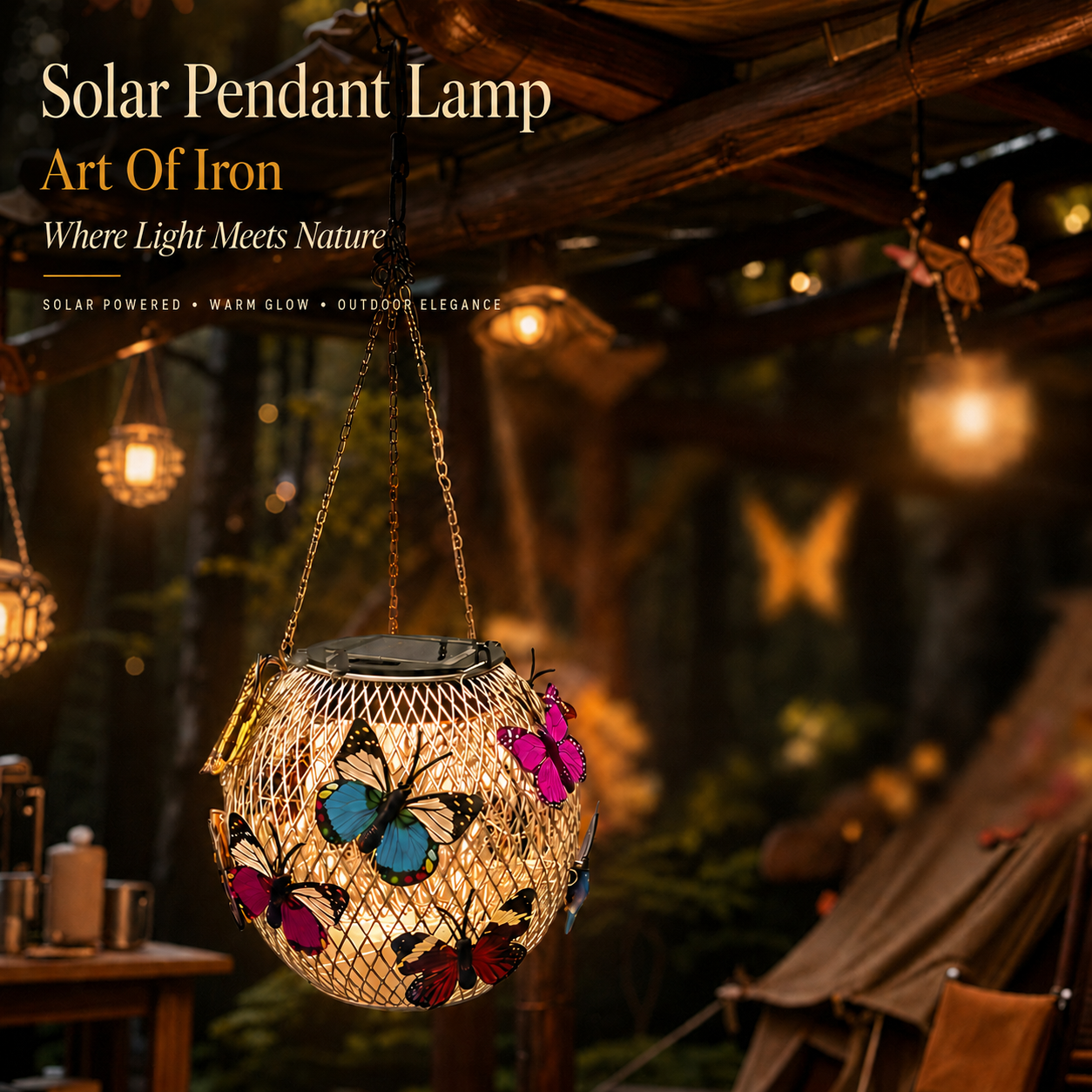 ⏳LAST DAY SALE 50% OFF !!📢Solar Pendant Lamp Art Of Iron