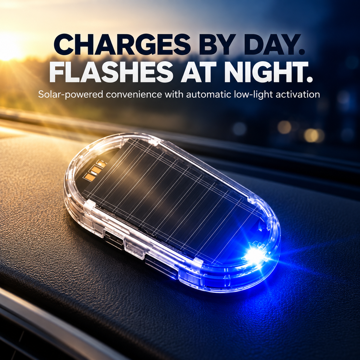 Solar Car Anti-Theft Warning Light – Motion-Sensing LED Security Deterrent, No Wiring Needed