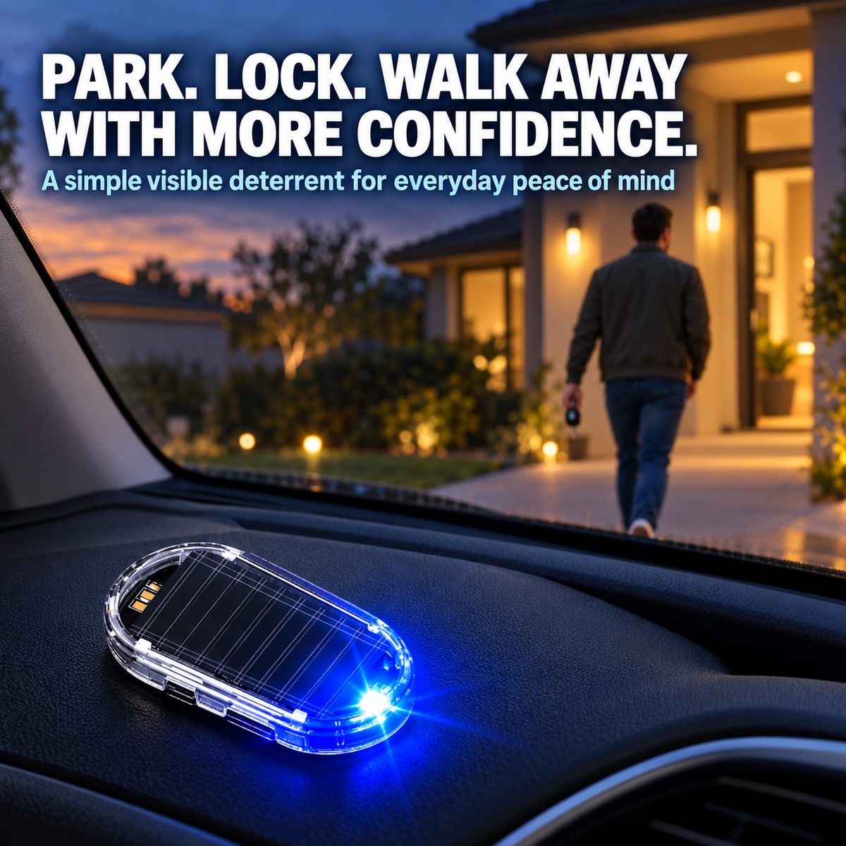 Solar Car Anti-Theft Warning Light – Motion-Sensing LED Security Deterrent, No Wiring Needed