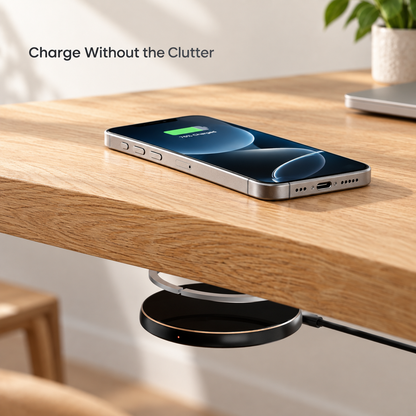 Hidden Under-Desk Wireless Charger ⚡ 0–30mm Charging Pad