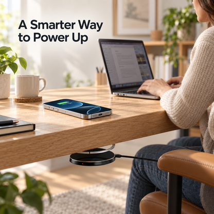 Hidden Under-Desk Wireless Charger ⚡ 0–30mm Charging Pad