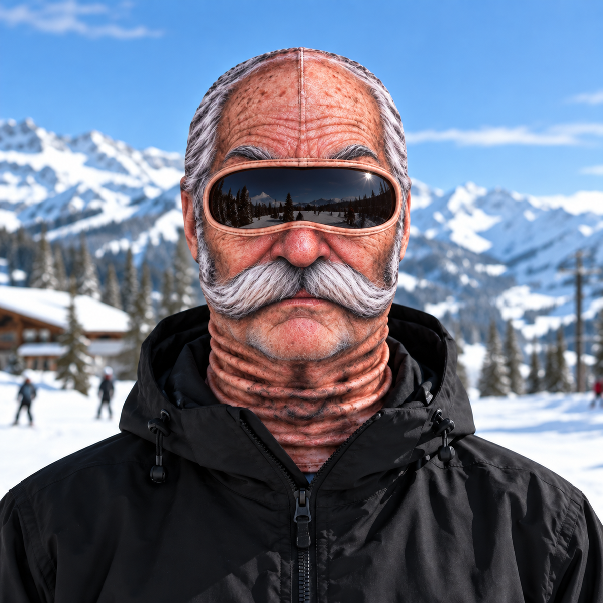 Realistic Face Balaclava – Funny Ski & Snowboard Mask for Cold Weather Adventures, Unisex Adult One Size (21-24') ⛷️
