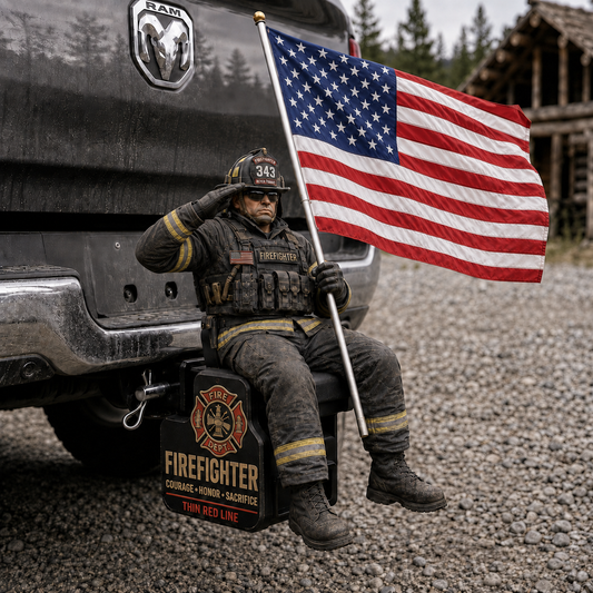 🏆HOT SALES 49% OFF - Firefighter Thin Red Line Tribute Trailer Hitch Cover
