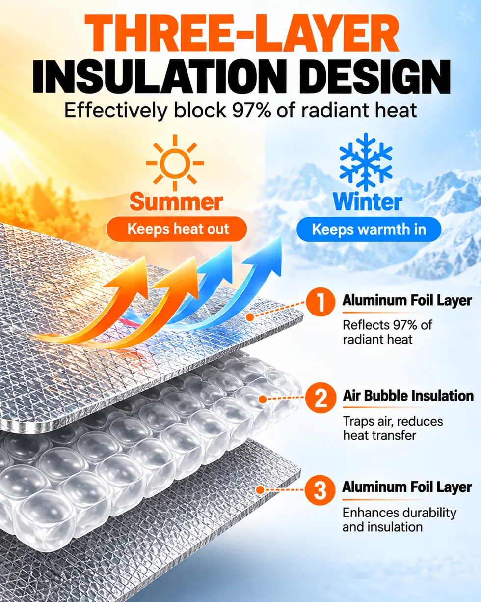 🎃Halloween Deal 50% OFF! Attic Stair Insulation Cover with Zipper Access – Blocks Cold Drafts, Attic Heat & Dust | Fits Openings up to 25' x 54', 11' Tall