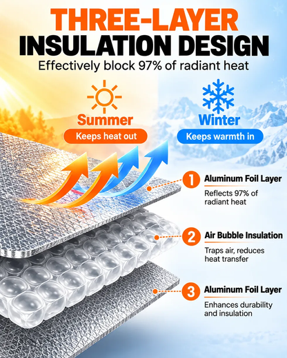 🎃Halloween Deal 50% OFF! Attic Stair Insulation Cover with Zipper Access – Blocks Cold Drafts, Attic Heat & Dust | Fits Openings up to 25' x 54', 11' Tall