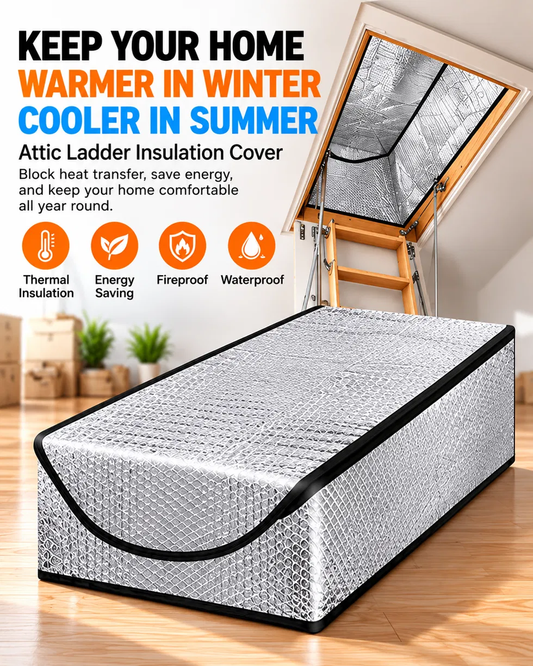 🎃Halloween Deal 50% OFF! Attic Stair Insulation Cover with Zipper Access – Blocks Cold Drafts, Attic Heat & Dust | Fits Openings up to 25' x 54', 11' Tall