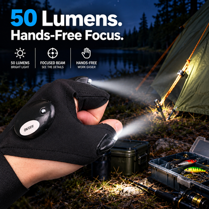 LED Flashlight Gloves – Hands-Free Work Light for Men & Women