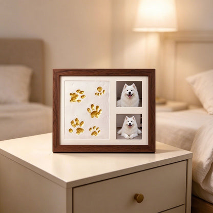🤍 Tiny Prints Baby & Pet Keepsake Frame – Photo, Handprint & Paw Print Kit