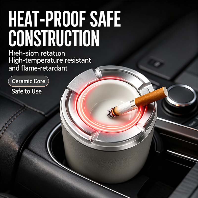 Rotating Sealed Lid Car Ashtray Odor Resistant Auto Cigarette Ashtray Fits Vehicle Cup Holder🌸 - image 3