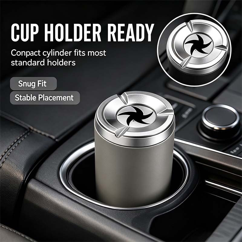 Rotating Sealed Lid Car Ashtray Odor Resistant Auto Cigarette Ashtray Fits Vehicle Cup Holder🌸 - image 8
