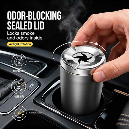 Rotating Sealed Lid Car Ashtray Odor Resistant Auto Cigarette Ashtray Fits Vehicle Cup Holder🌸 - image 9