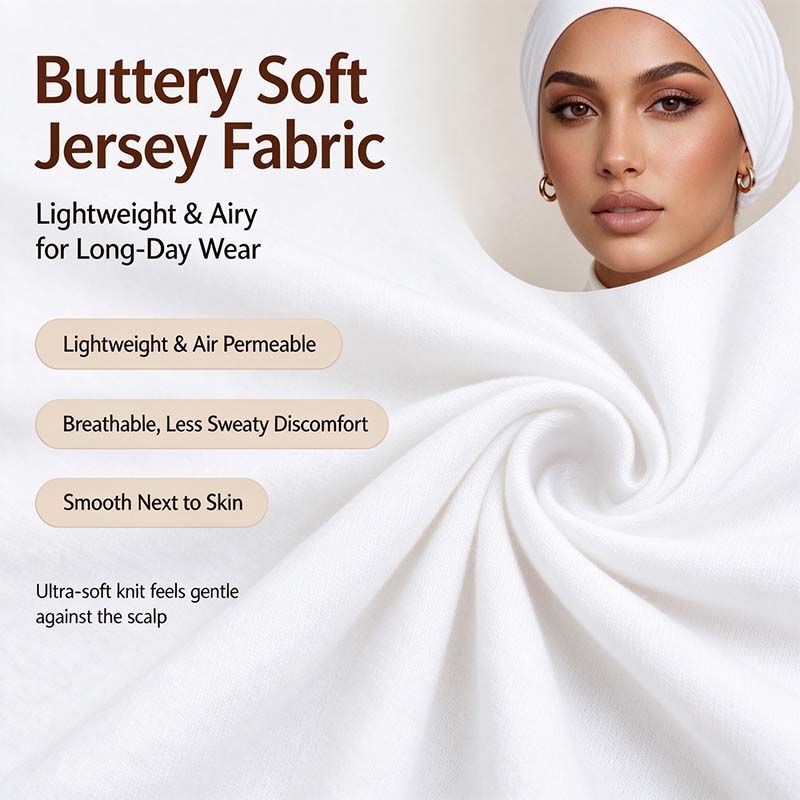3-Pack Women's Solid Jersey Hijab Flat Top Cap, Lightweight Breathable Muslim Inner Headscarf 🧕✨