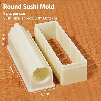DIY Sushi Maker Mold Set, HIPS Non-Stick Sushi Rolling Tool with Cutting Groove 🍣