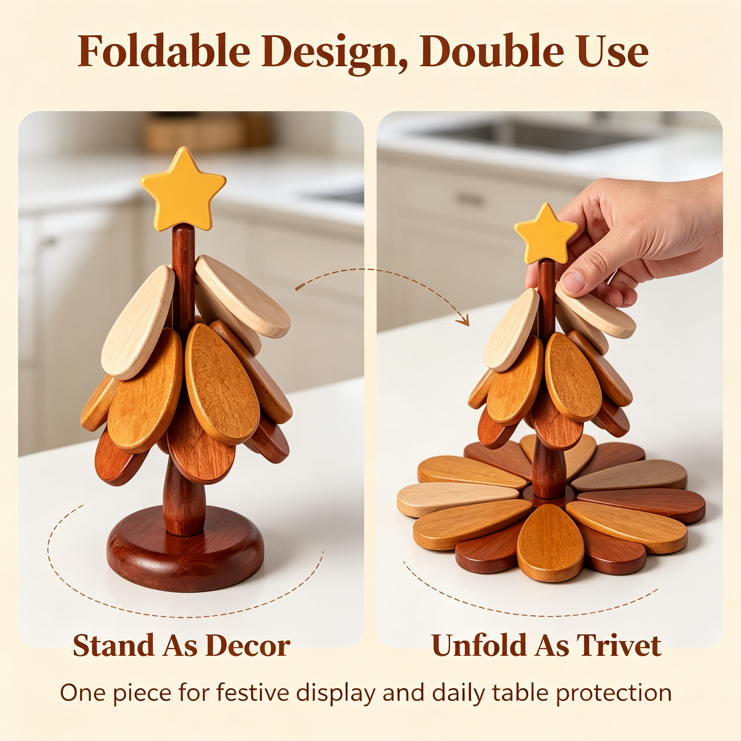 Wooden One Tree Solid Wood Coaster, Desktop Insulation Cup Mat🌳