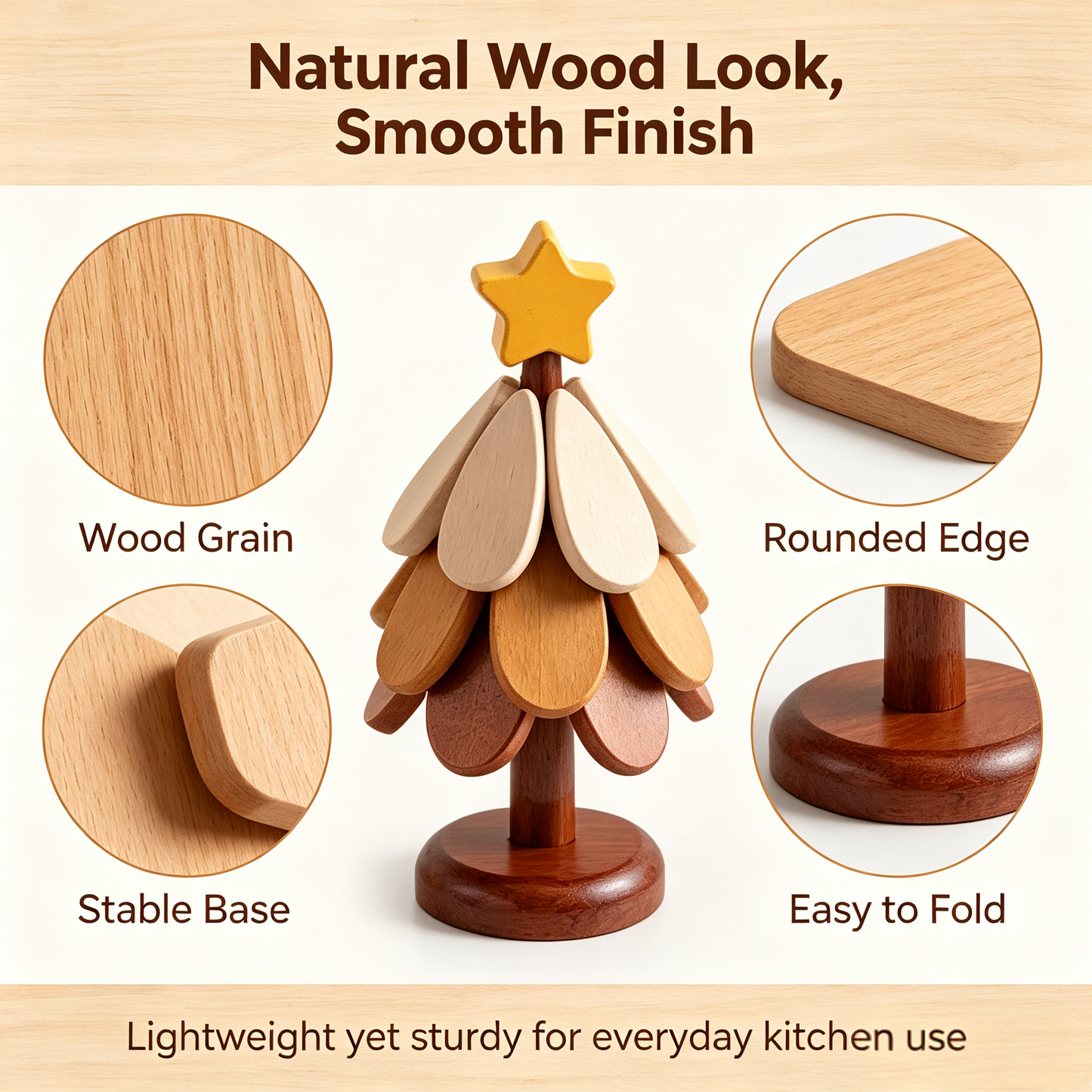 Wooden One Tree Solid Wood Coaster, Desktop Insulation Cup Mat🌳